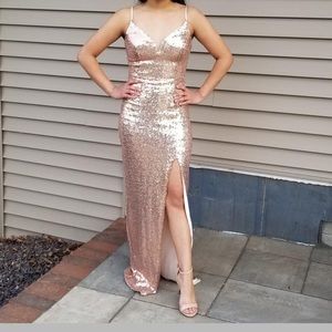 Rose gold sparkly dress